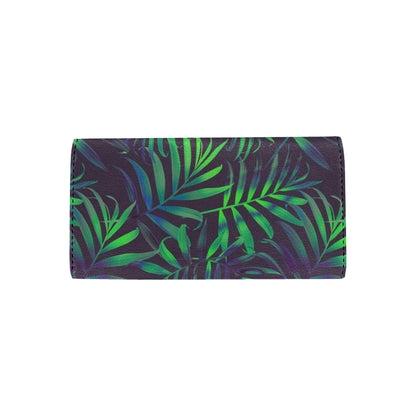 Palm Leaves Pattern Print Design PL01 Women's Trifold Wallet