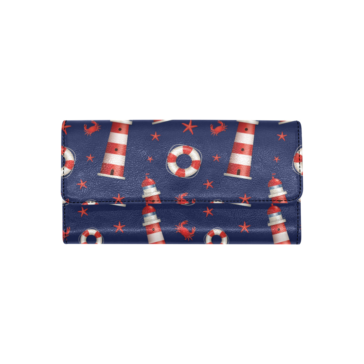 Nautical Pattern Print Design A03 Women's Trifold Wallet