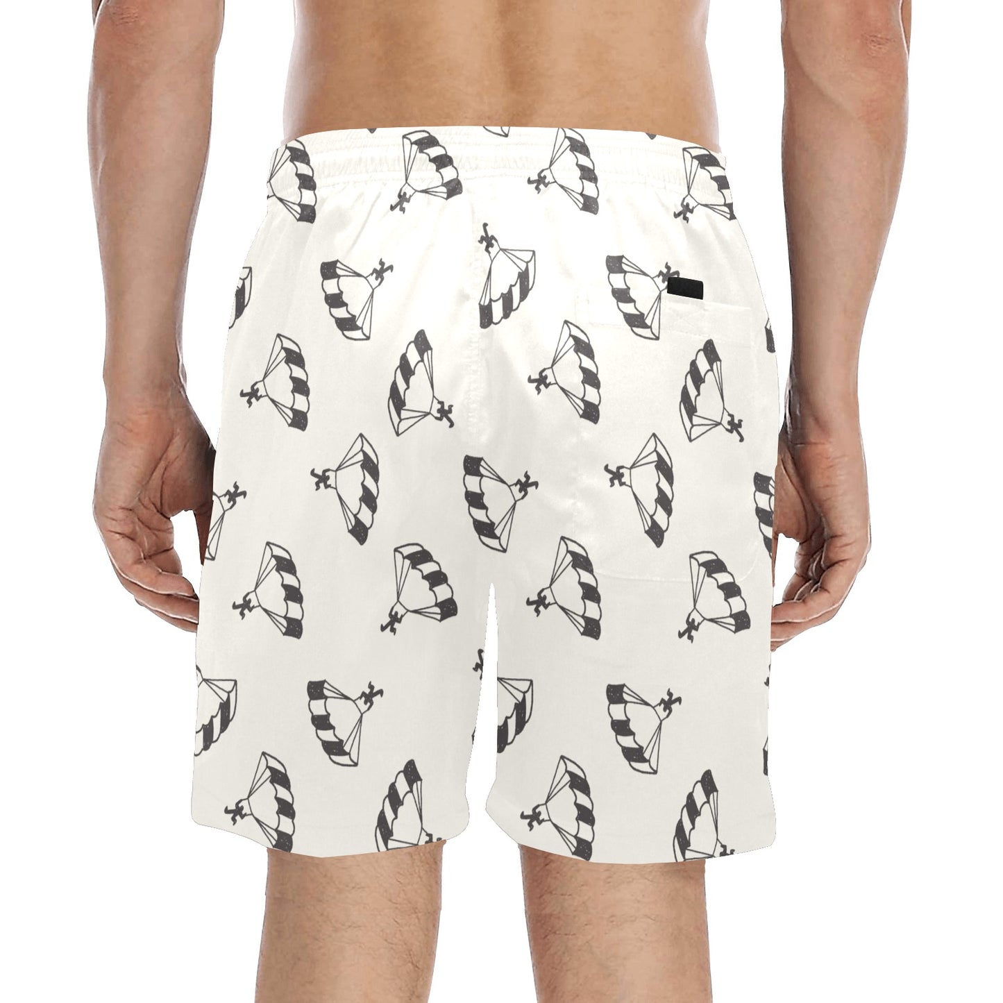 Skydiver Print Design LKS301 Men's Swim Trunks Beach Shorts