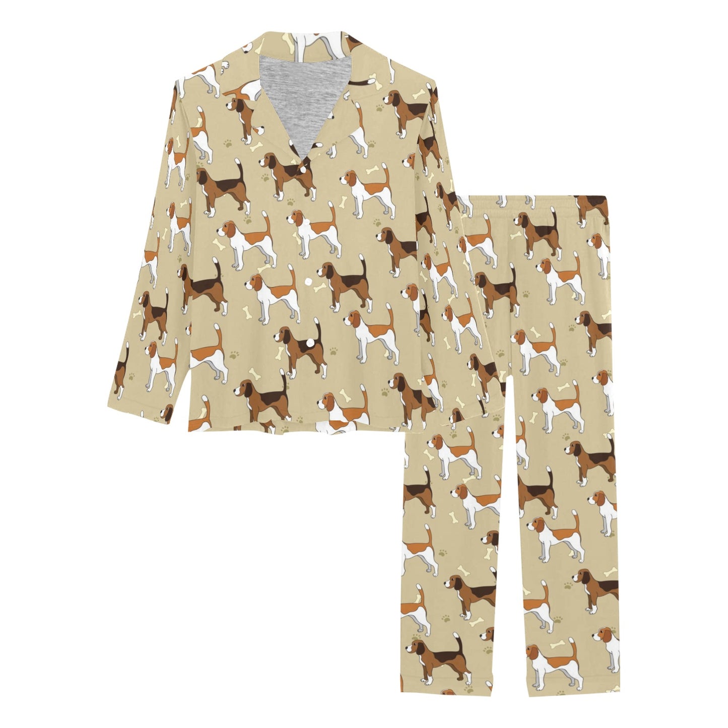 Beagle Pattern Print Design 01 Women's Long Pajama Set
