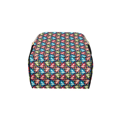 Monkey Colorful Design Themed Print Diaper Bag Backpack