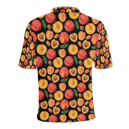Peach Pattern Print Design A02 Men Polo Shirt