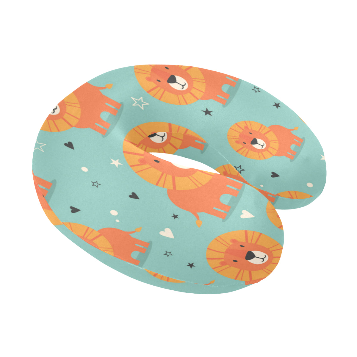 Lion Baby Pattern Print Design 03 U-Shaped Travel Neck Pillow