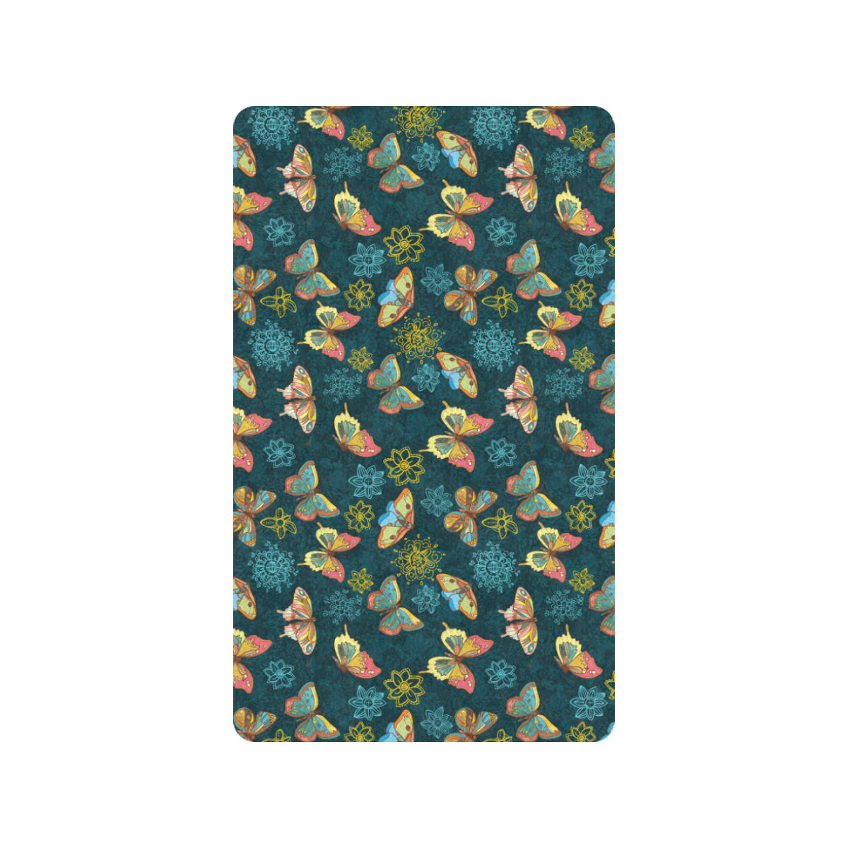 Butterfly Hand Draw Print Pattern Rubber Doormat