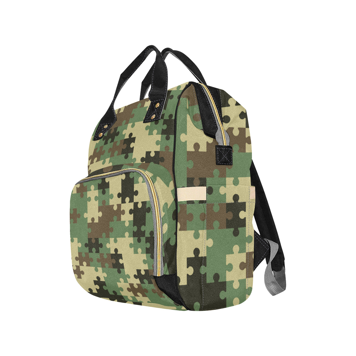 Puzzle Camo Pattern Print Design A03 Diaper Bag Backpack