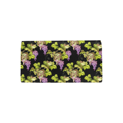 Grape Pattern Print Design GP04 Women's Trifold Wallet