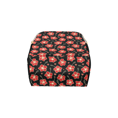 Red Hibiscus Pattern Print Design HB021 Diaper Bag Backpack