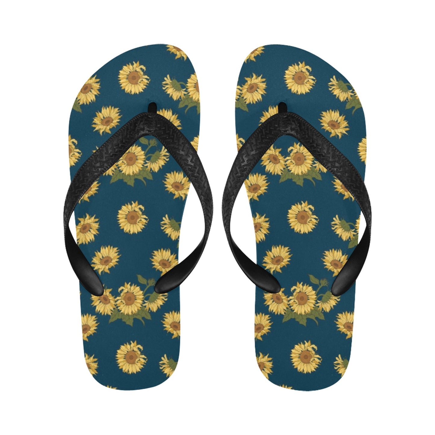 Sunflower Print Design LKS305 Flip Flops