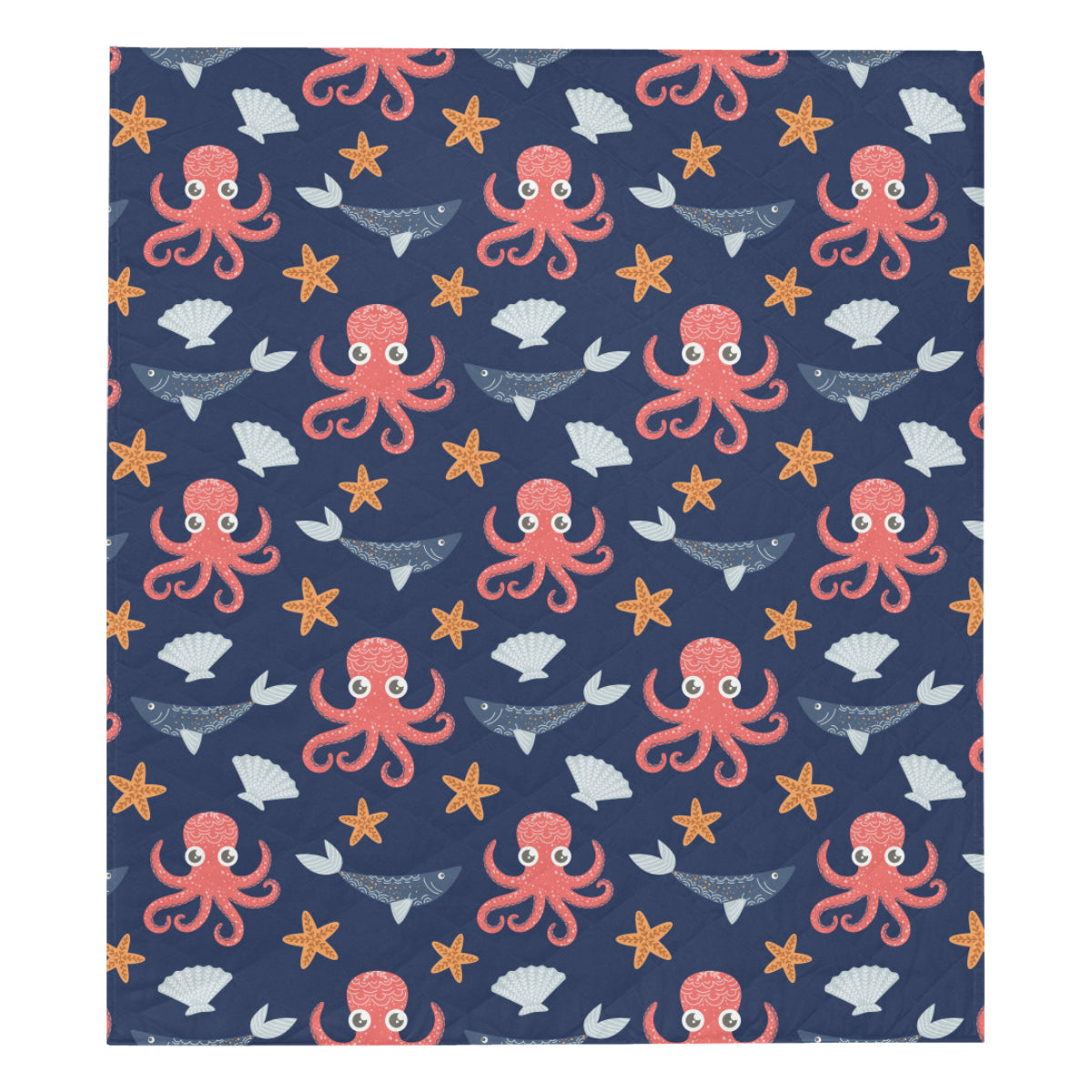 Octopus Pattern Print Design A04 Premium Quilt
