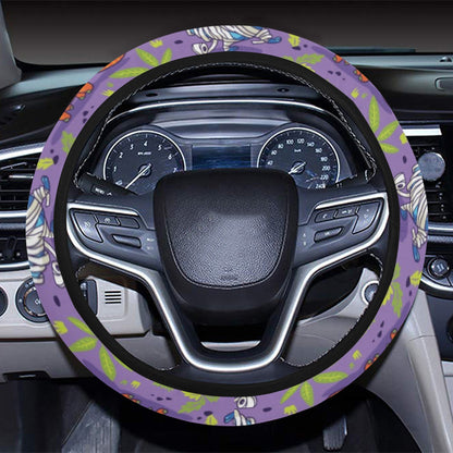 Zombie Dinosaur Print Design LKS302 Steering Wheel Cover with Elastic Edge