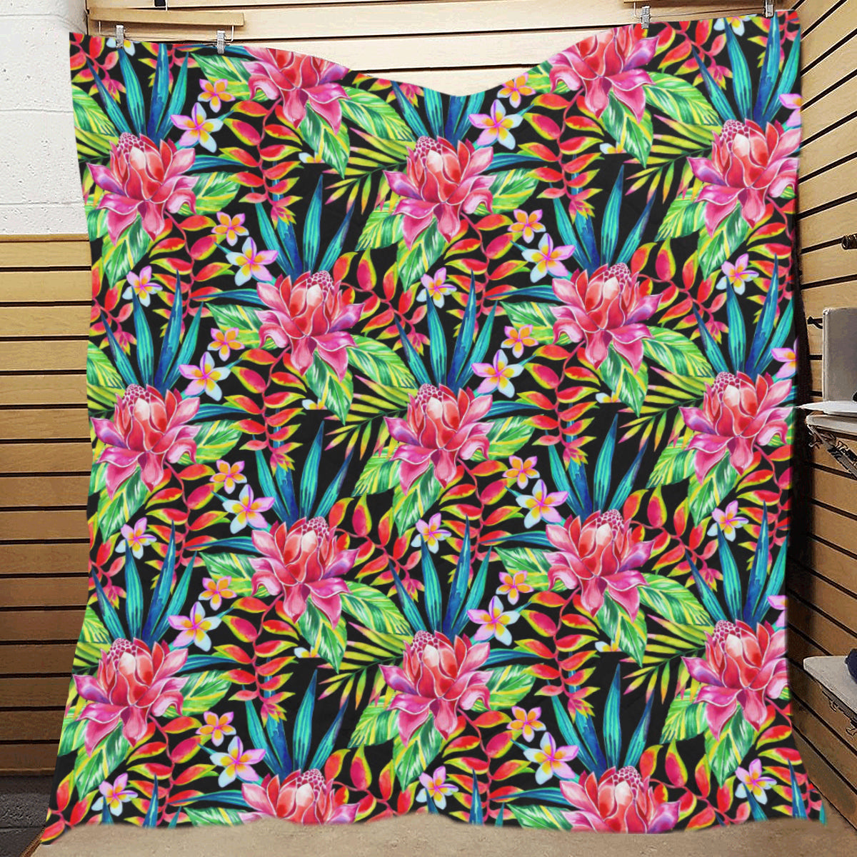 Heliconia Pattern Print Design HL02 Premium Quilt