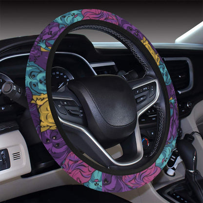 Yorkshire Terriers Print Design LKS3010 Steering Wheel Cover with Elastic Edge