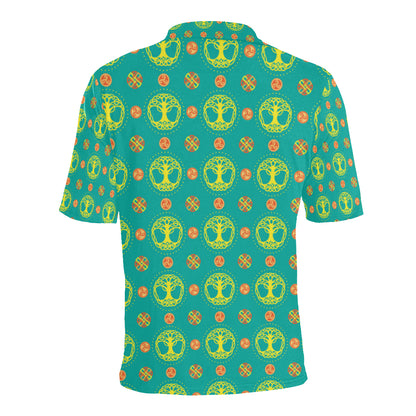 Celtic Tree of Life Print Pattern Men Polo Shirt