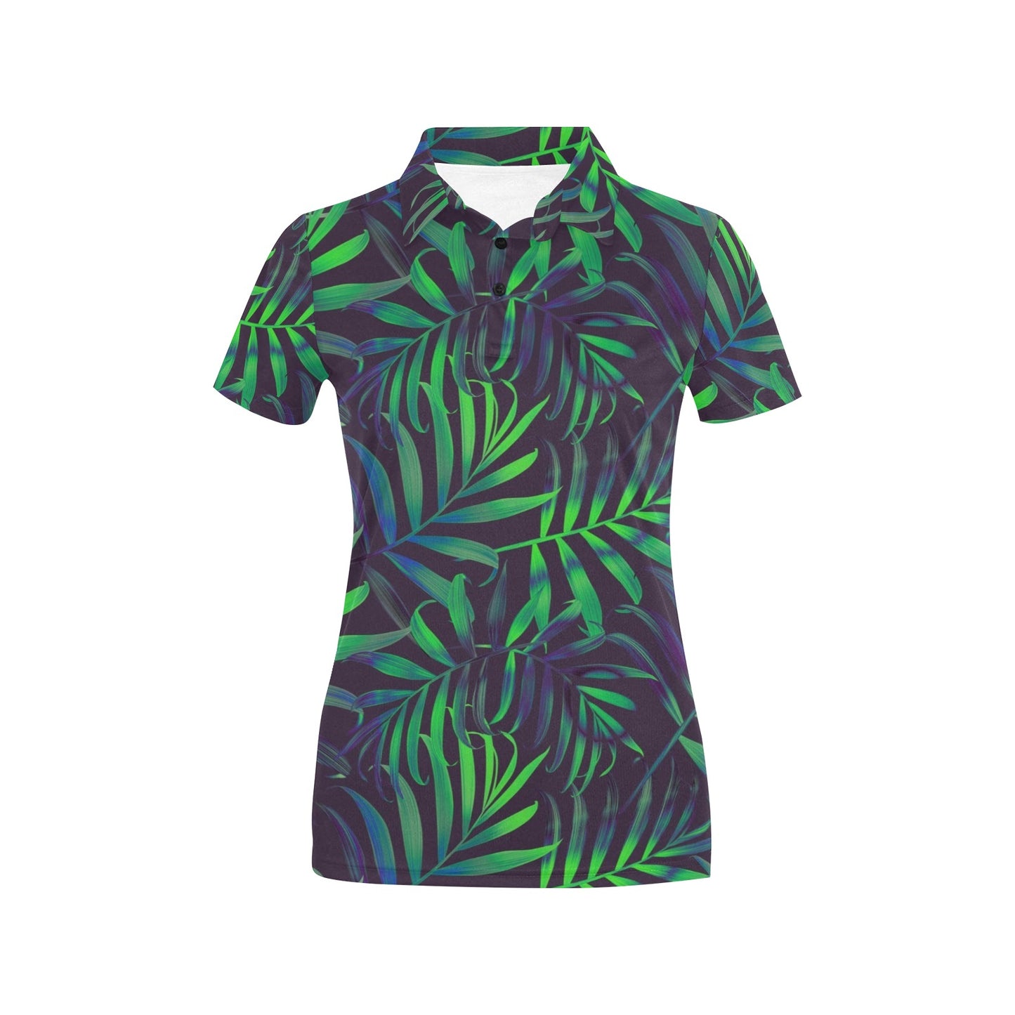 Palm Leaves Pattern Print Design PL01 Women's Polo Shirt
