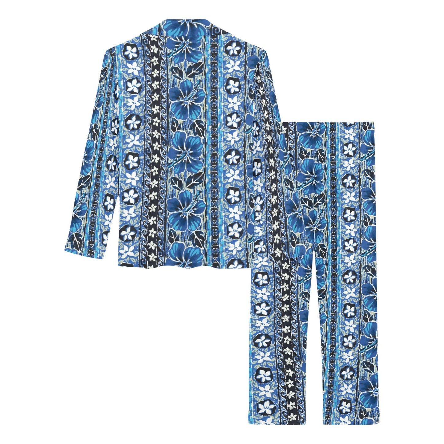 Hawaiian Themed Pattern Print Design H012 Women's Long Pajama Set