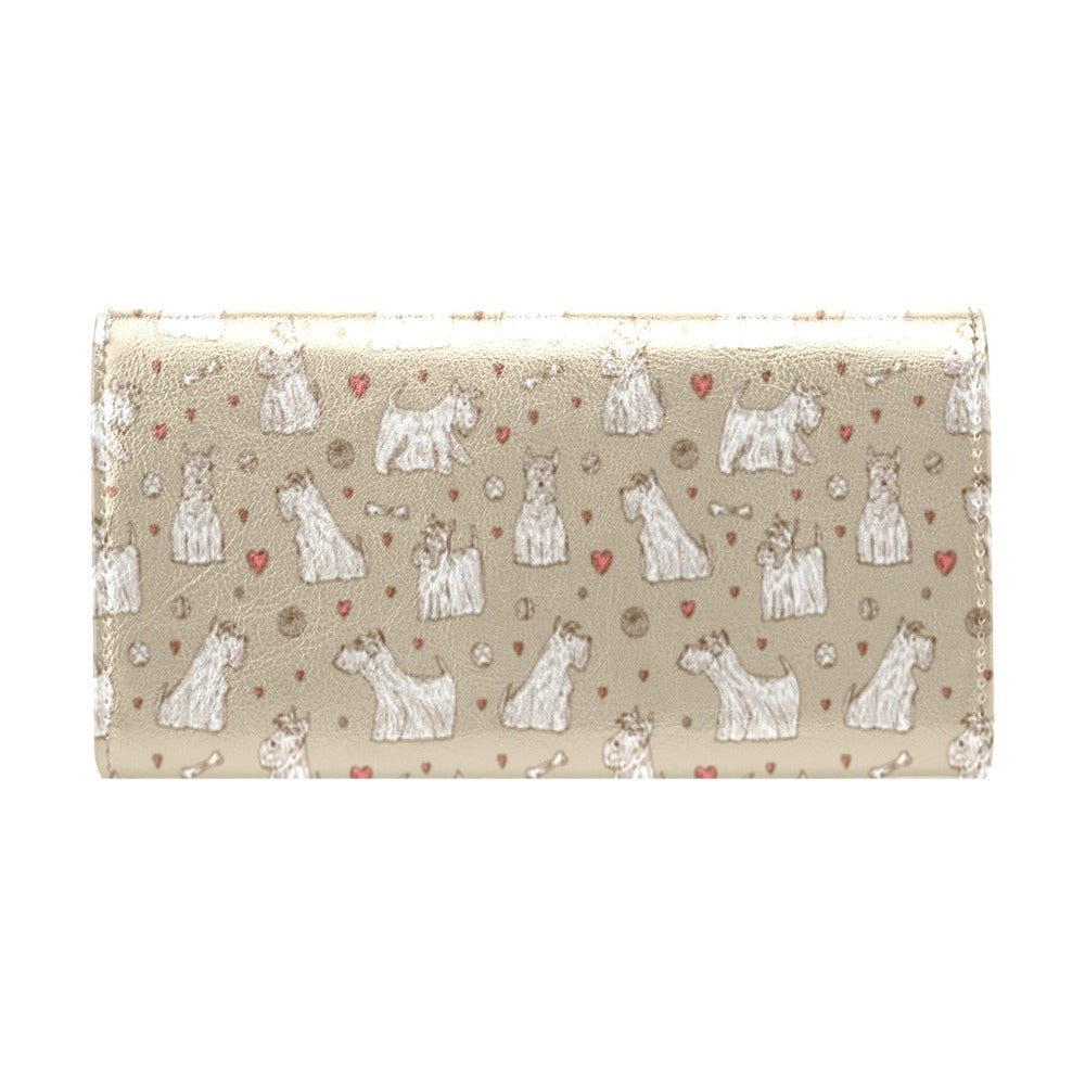 Scottish Terriers Print Design LKS3017 Women's Trifold Wallet