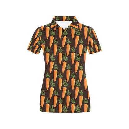 Carrot Pattern Print Design 06 Women's Polo Shirt