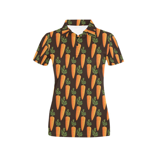 Carrot Pattern Print Design 06 Women's Polo Shirt