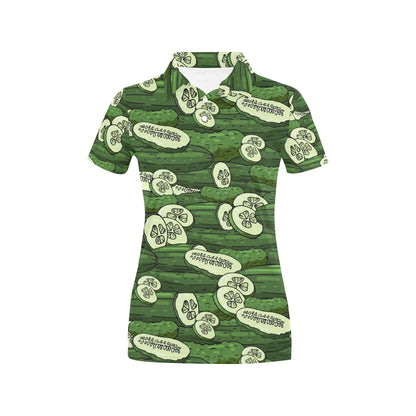 Cucumber Pattern Print Design CC01 Women's Polo Shirt