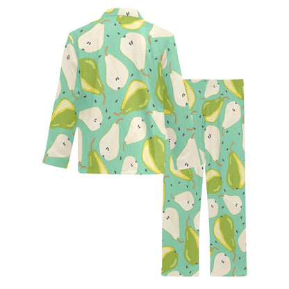 Pear Pattern Print Design PE04 Men's Long Pajama Set