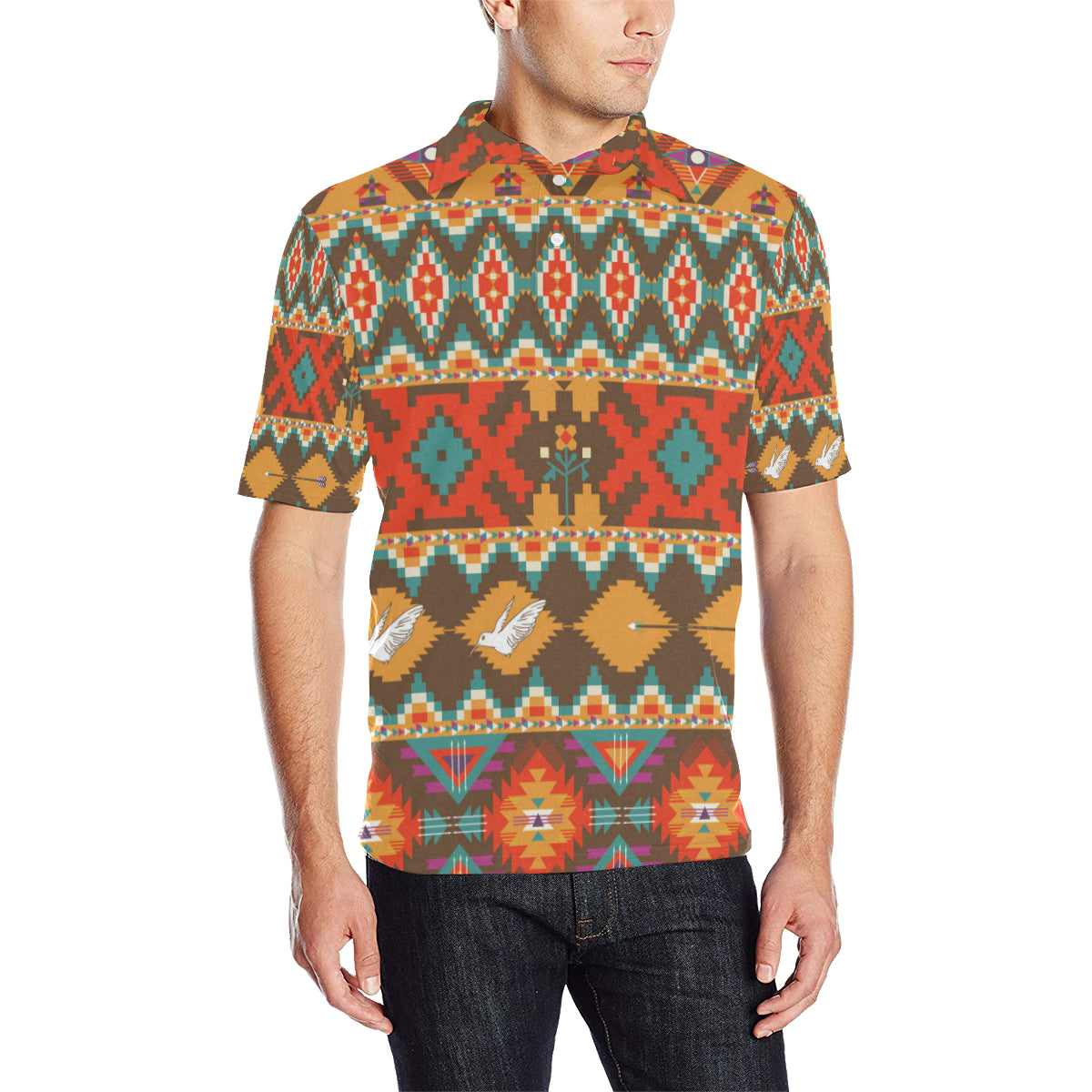 Native Pattern Print Design A01 Men Polo Shirt
