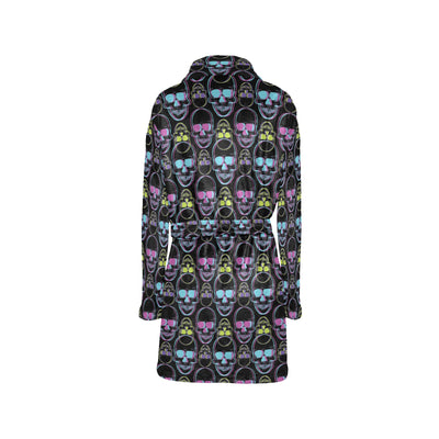 Skull 3D Colorful Print Design LKS309 Women's Fleece Robe