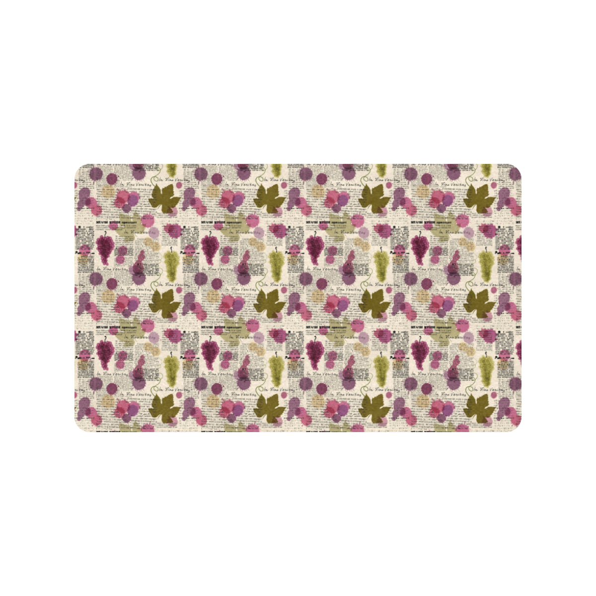 Wine Style Design Print Rubber Doormat