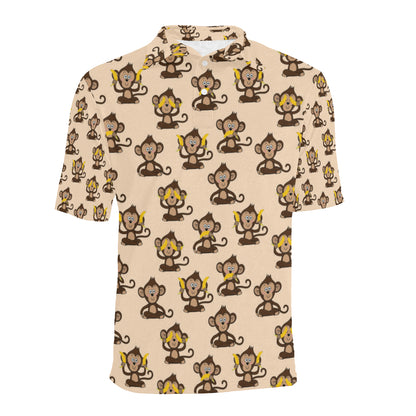 Monkey Pattern Print Design 03 Men Polo Shirt