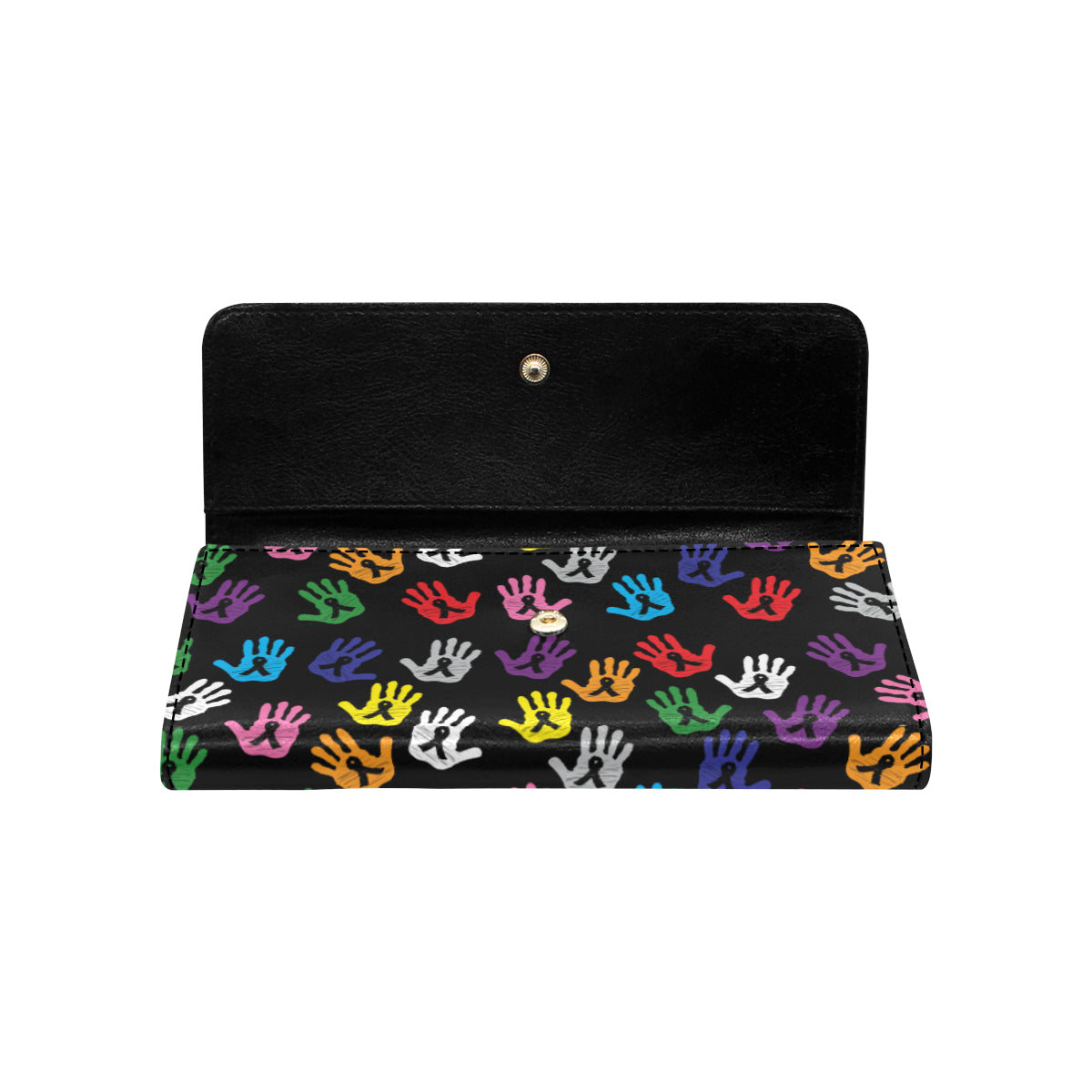 Cancer Awareness Pattern Print Design 04 Women's Trifold Wallet