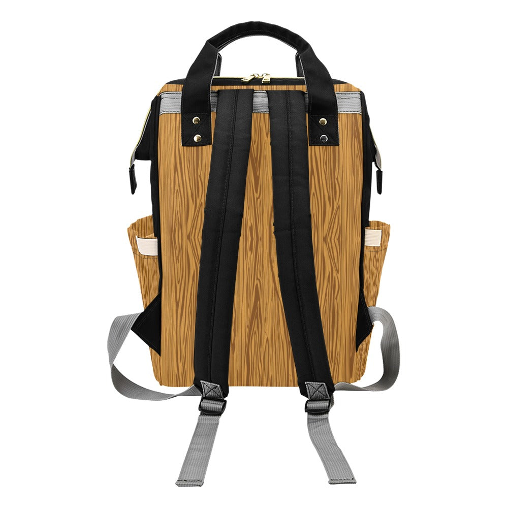 Wood Texture Print Design LKS301 Diaper Bag Backpack