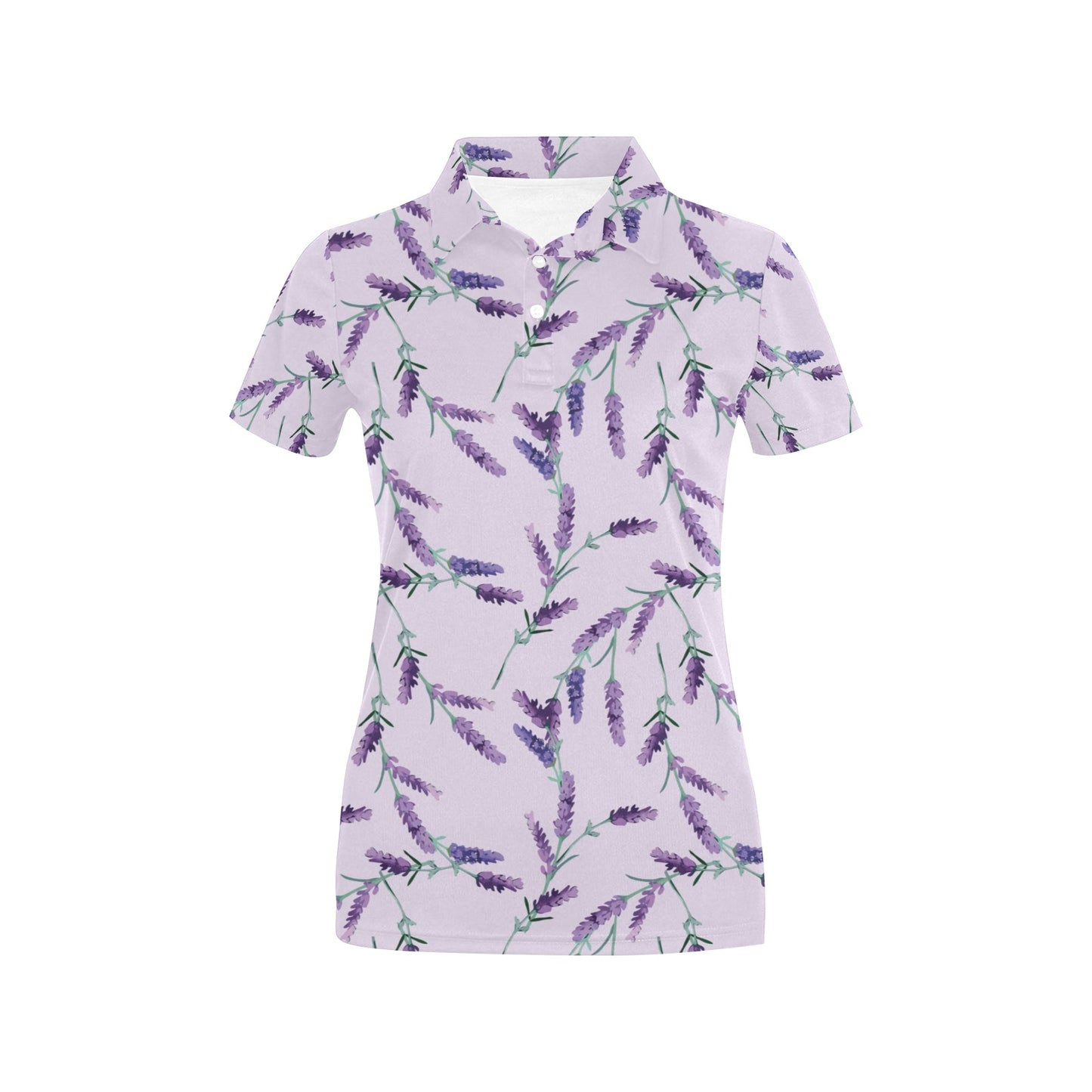 Lavender Pattern Print Design 02 Women's Polo Shirt