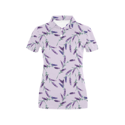 Lavender Pattern Print Design 02 Women's Polo Shirt