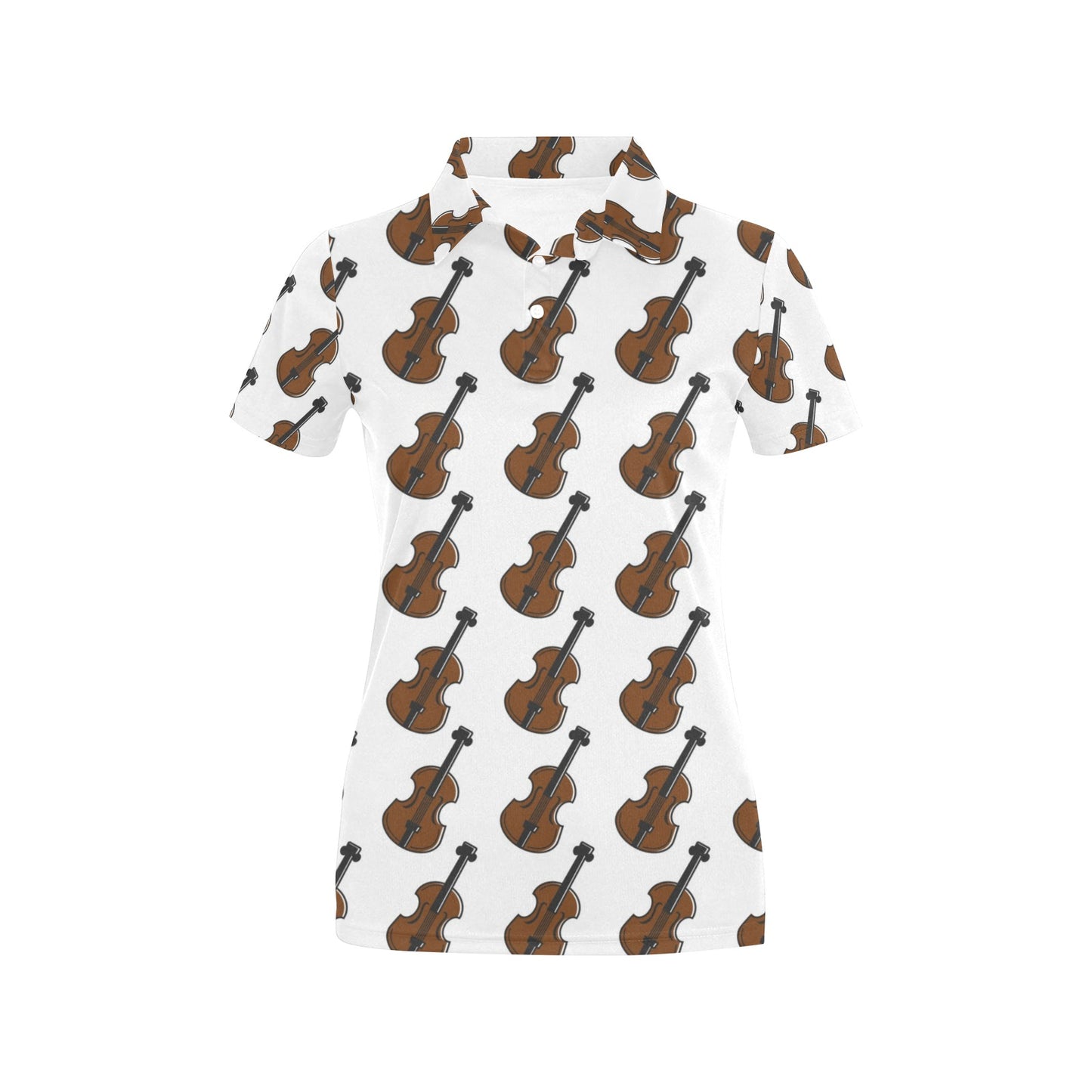 Violin Print Design LKS405 Women's Polo Shirt