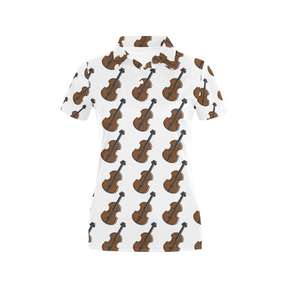 Violin Print Design LKS405 Women's Polo Shirt