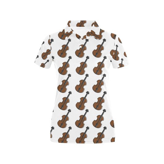 Violin Print Design LKS405 Women's Polo Shirt