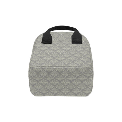 Damask Grey Elegant Print Pattern Insulated Lunch Bag