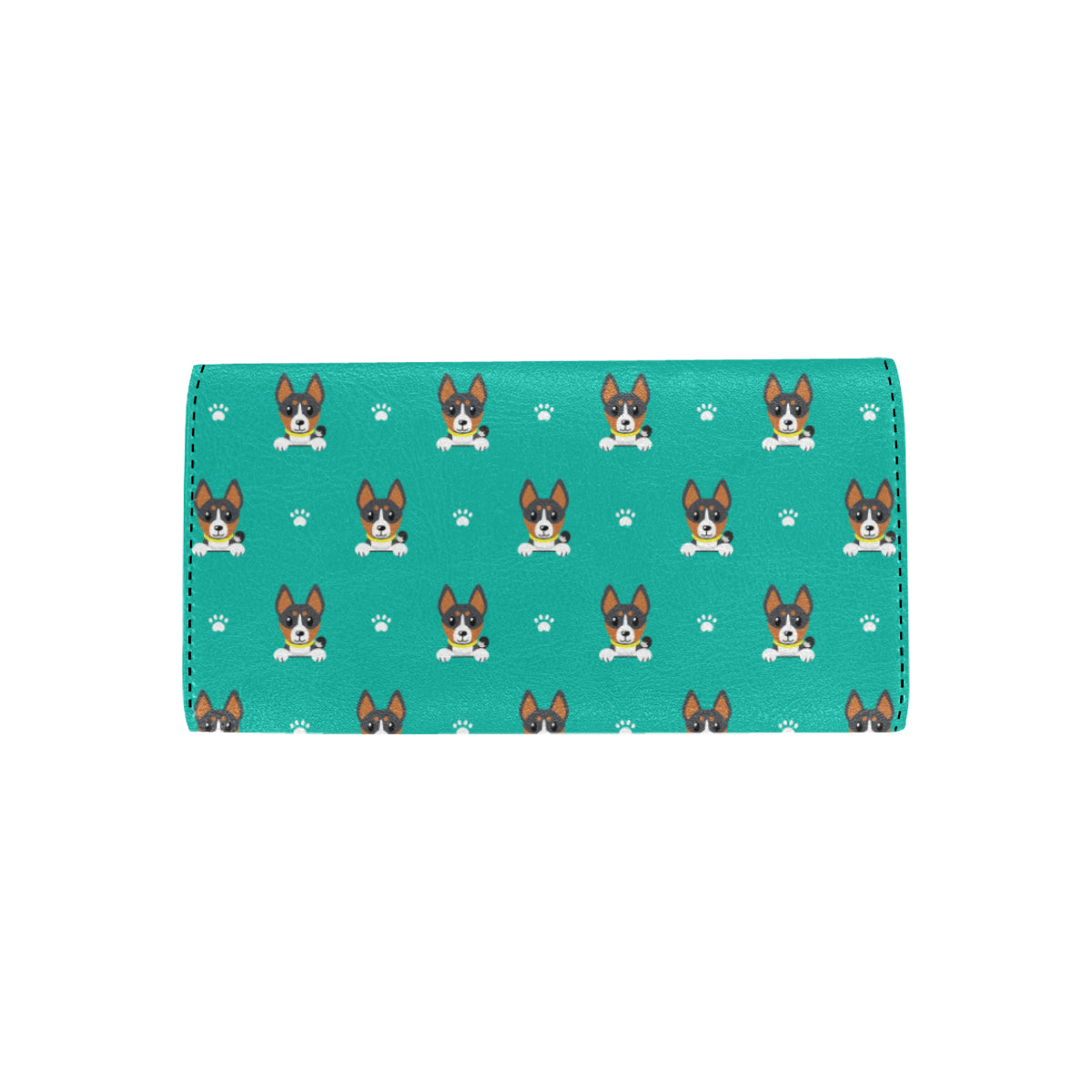 Basenji Pattern Print Design 03 Women's Trifold Wallet