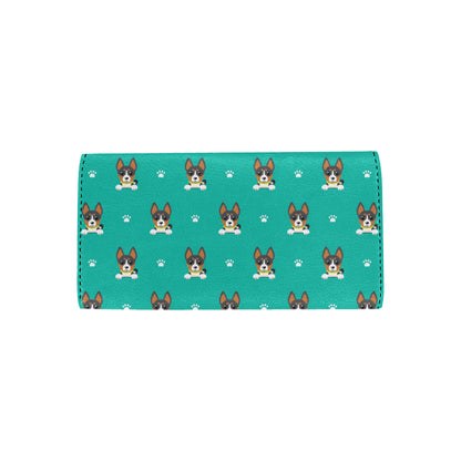 Basenji Pattern Print Design 03 Women's Trifold Wallet