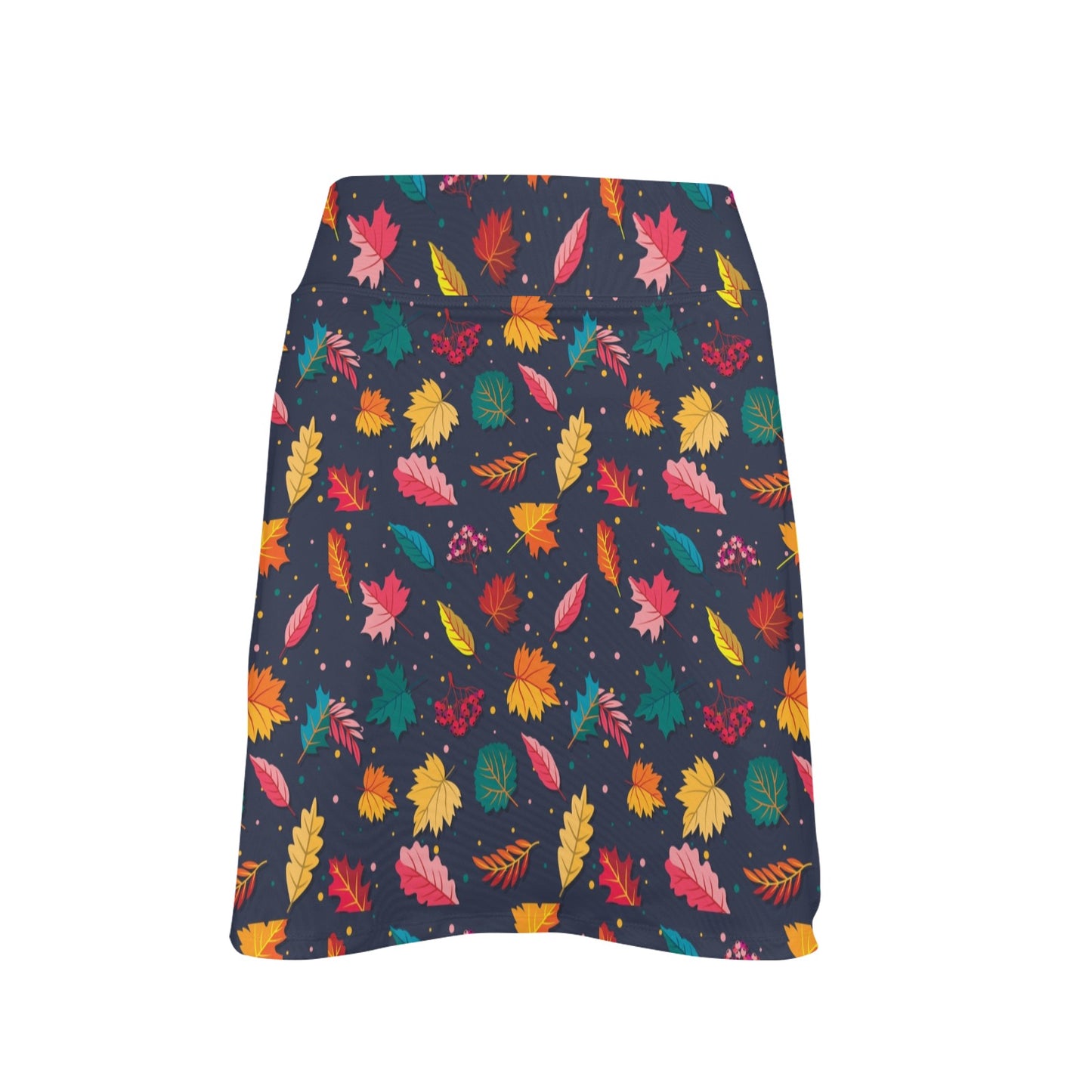 Elm Leave Colorful Print Pattern 17" Golf & Pickleball Skort with Pockets