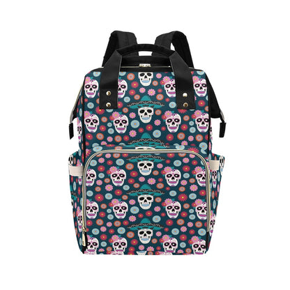 Sugar Skull Print Design LKS308 Diaper Bag Backpack