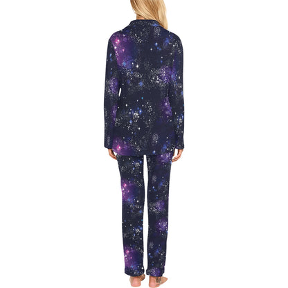 Cosmic Pattern Print Design 03 Women's Long Pajama Set