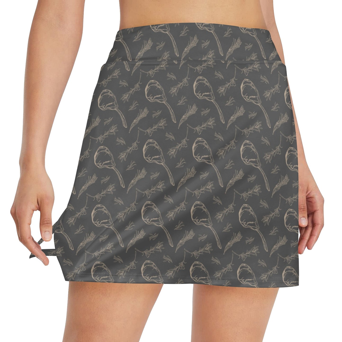 Steak Print Design LKS302 17" Golf & Pickleball Skort with Pockets
