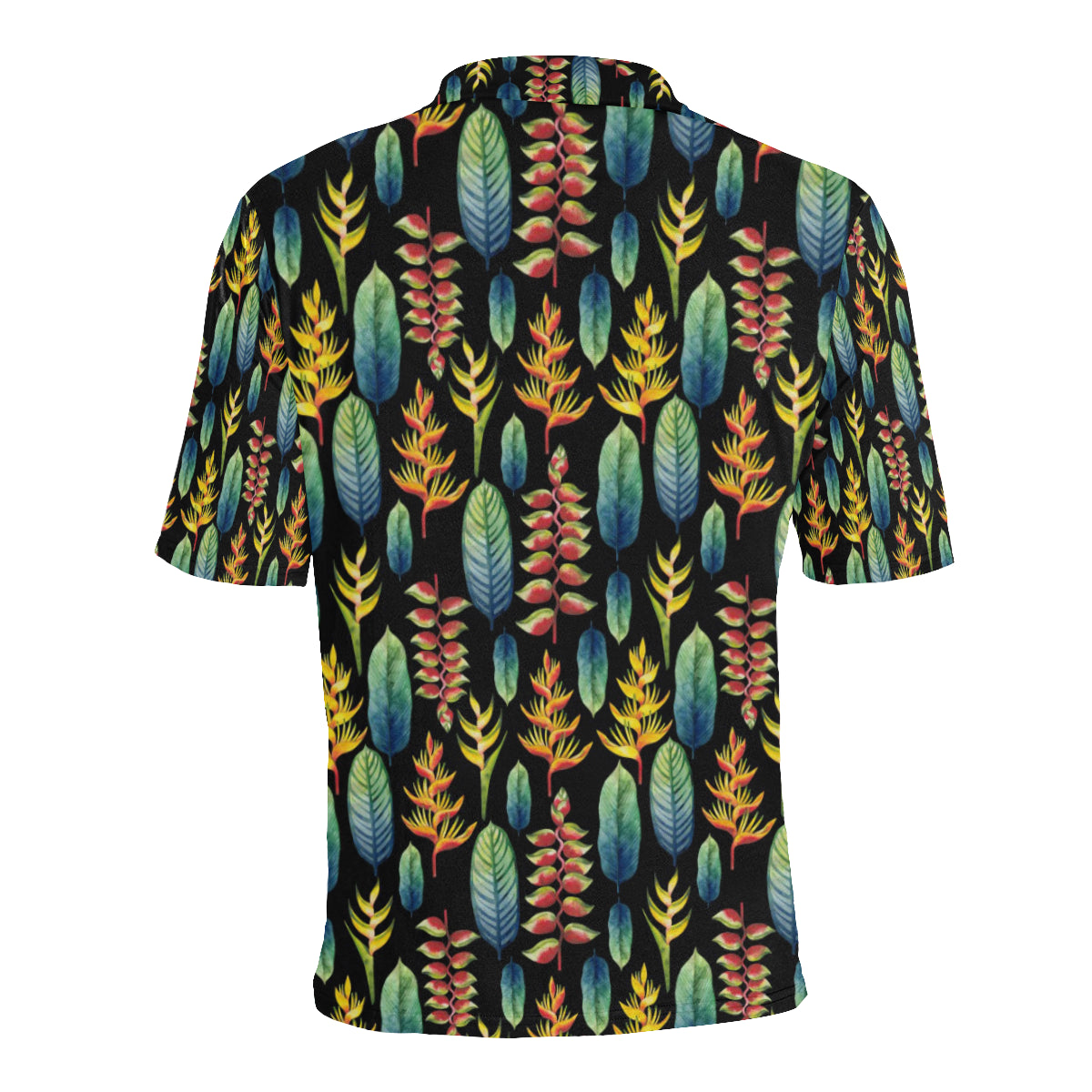 Heliconia Pattern Print Design HL03 Men Polo Shirt