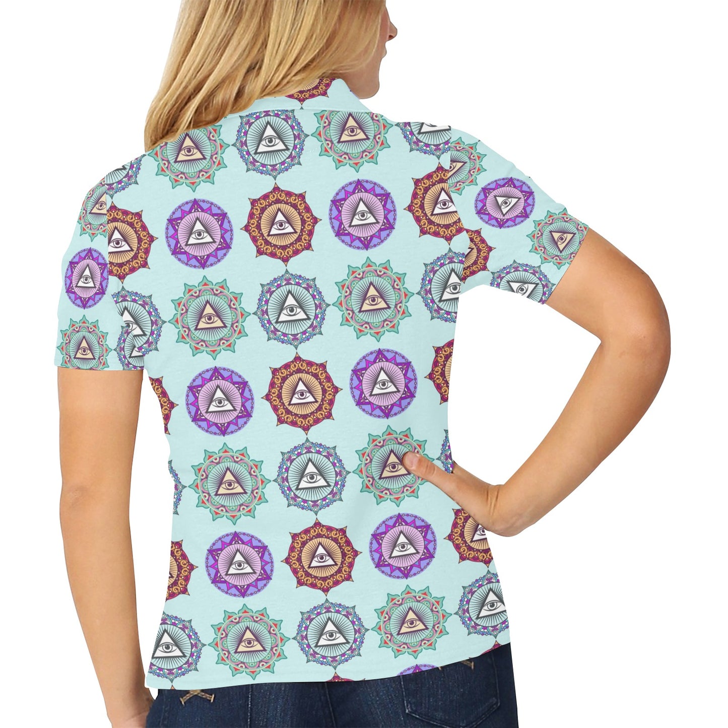 Third Eye Print Design LKS302 Women's Polo Shirt