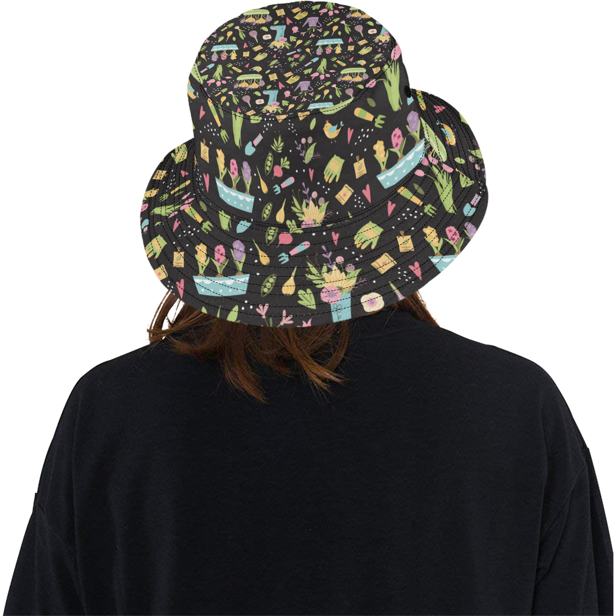Gardening Pattern Print Design G03 Unisex Bucket Hat