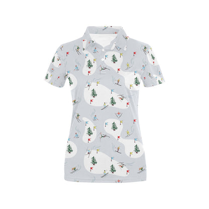 Ski Print Design LKS305 Women's Polo Shirt