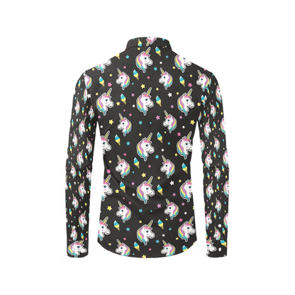 Unicorn Print Design LKS302 Men's Long Sleeve Dress Shirt