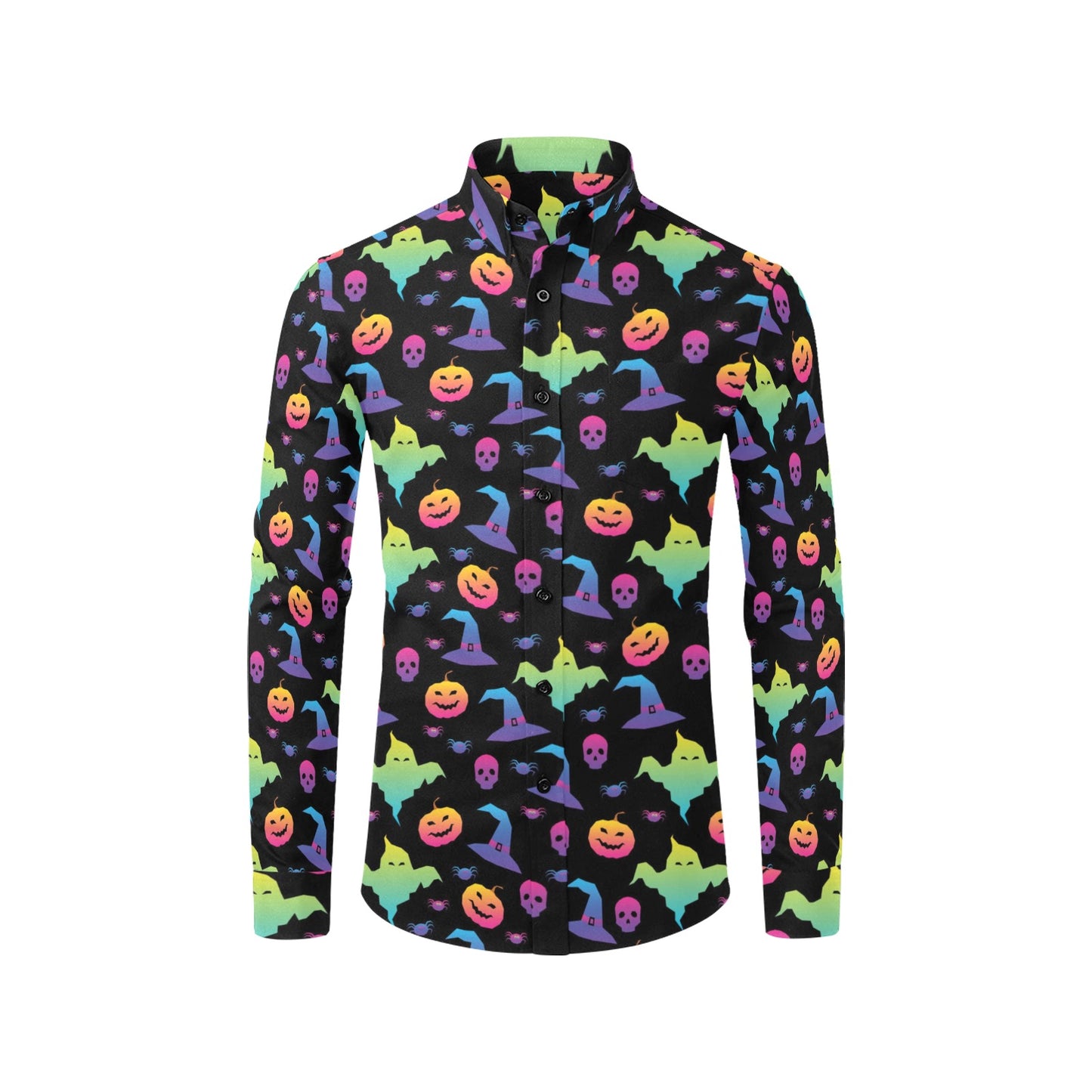 Halloween Print Design LKS404 Men's Long Sleeve Dress Shirt