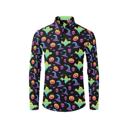 Halloween Print Design LKS404 Men's Long Sleeve Dress Shirt