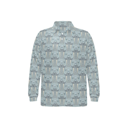 Walrus Print Design LKS402 Long Sleeve Polo Shirt For Men's